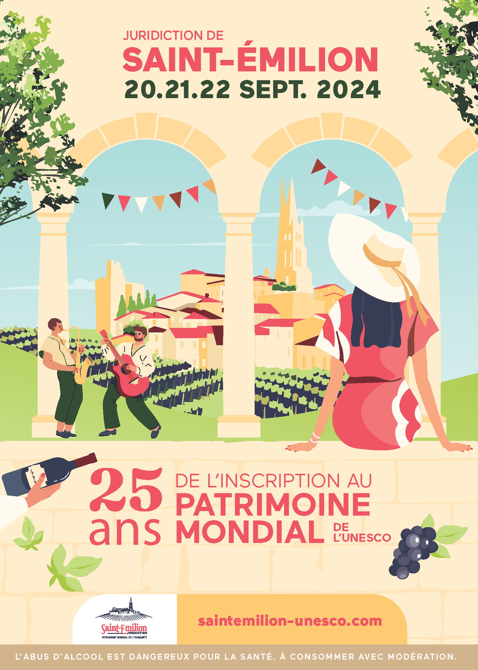 affiche des 25 ans de l'UNESCO de Saint-Emilion